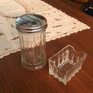 Vintage Sugar Creamer Set of 2 Dispenser & Holder